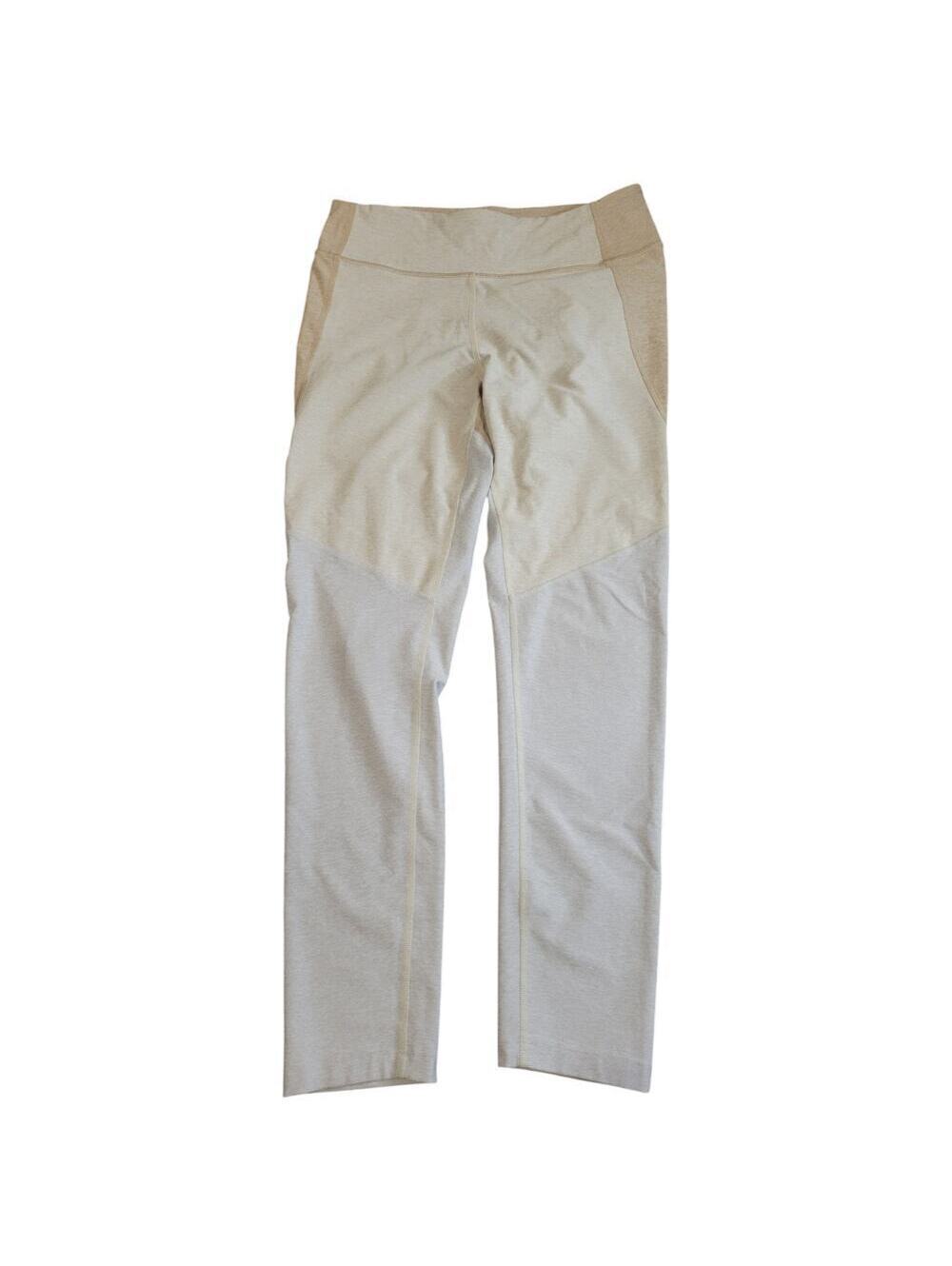 Outdoor Voices 7/8 Tri Tone Color Block Leggings Oatmeal Desert Cloud Size L